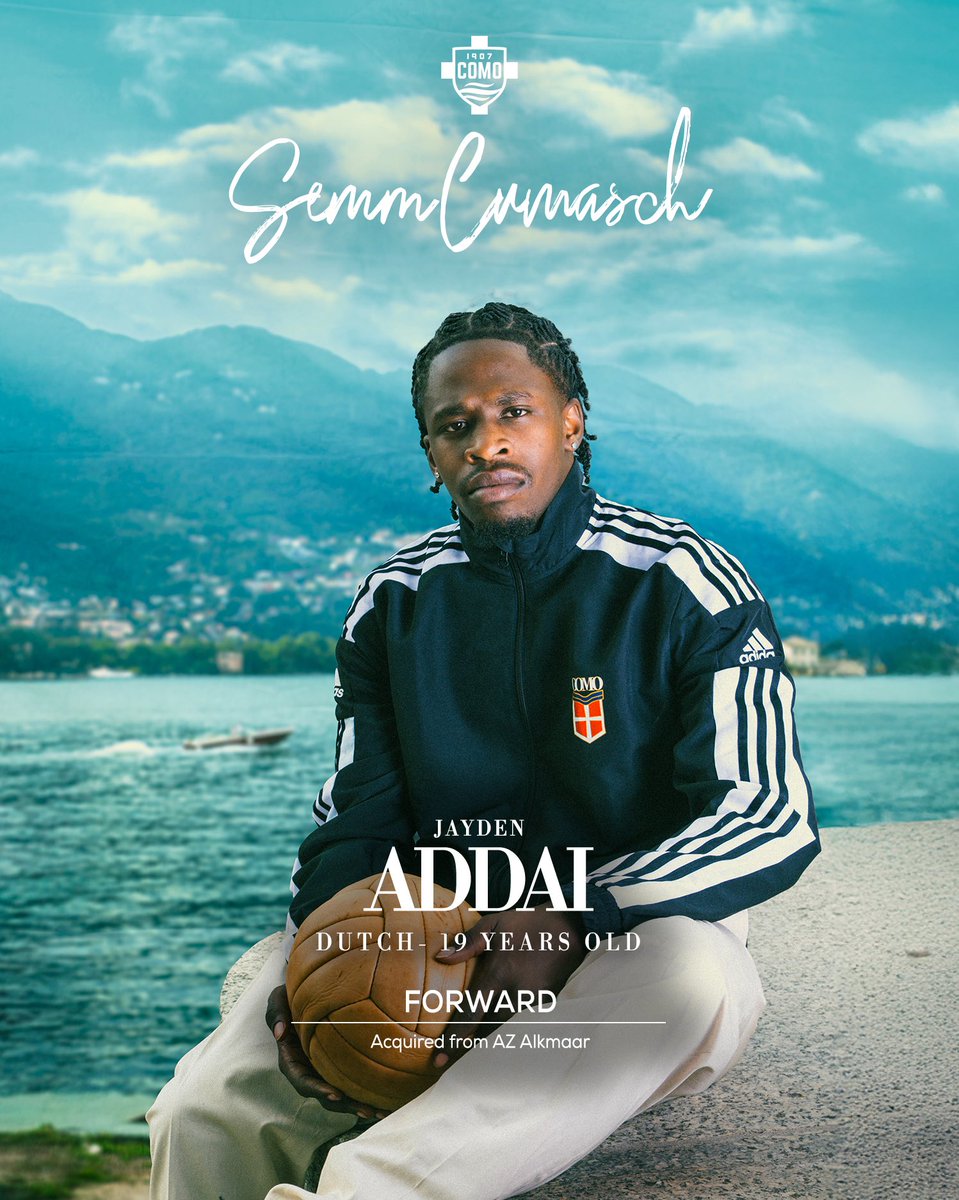 官方：科莫正式签下阿尔克马尔前锋杰登·阿代